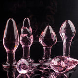 Perfectly Smooth High Quality Pink Glass Anal Plugs