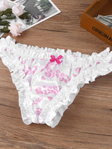 Sissy Underwear Shiny Satin Ruffled Floral Lace