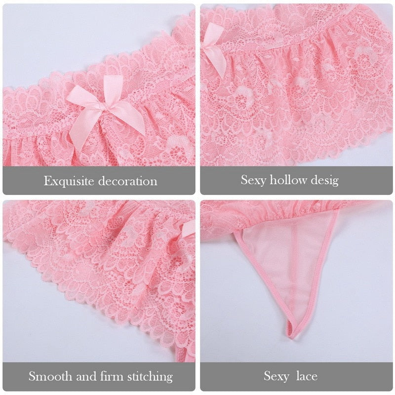 Sissy Lace Ruffled Panty Skirt