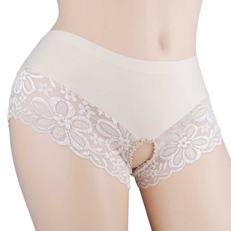 Sexy Silk Open Crotch Low Waist Panties