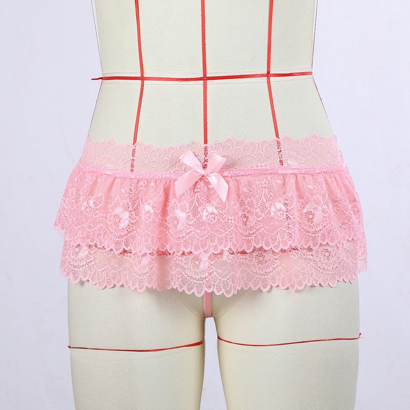 Sissy Lace Ruffled Panty Skirt