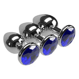 3pcs Small Medium & Big Smooth Metal Anal Plug