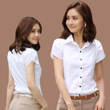 Female Short Sleeve Slim Fit Office Shirt