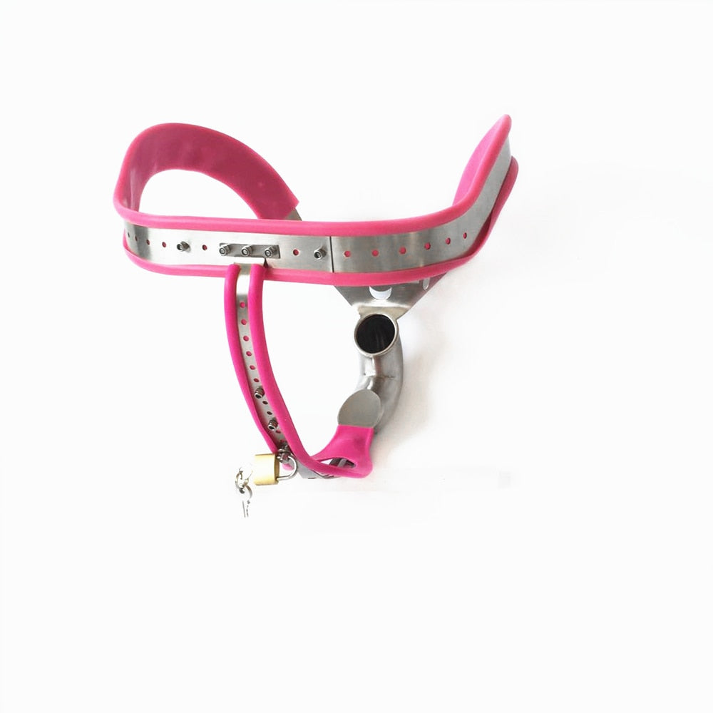 Pink Male Chastity Belt Stainless Steel