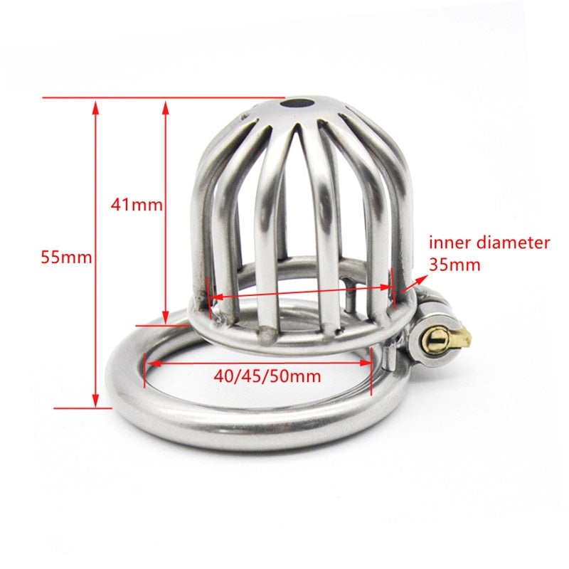 Small Stainless Steel Chastity Cages With & Without Catheter