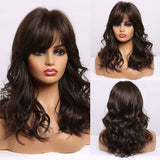 ALAN EATON Ombre Black Blonde Medium Long Wig