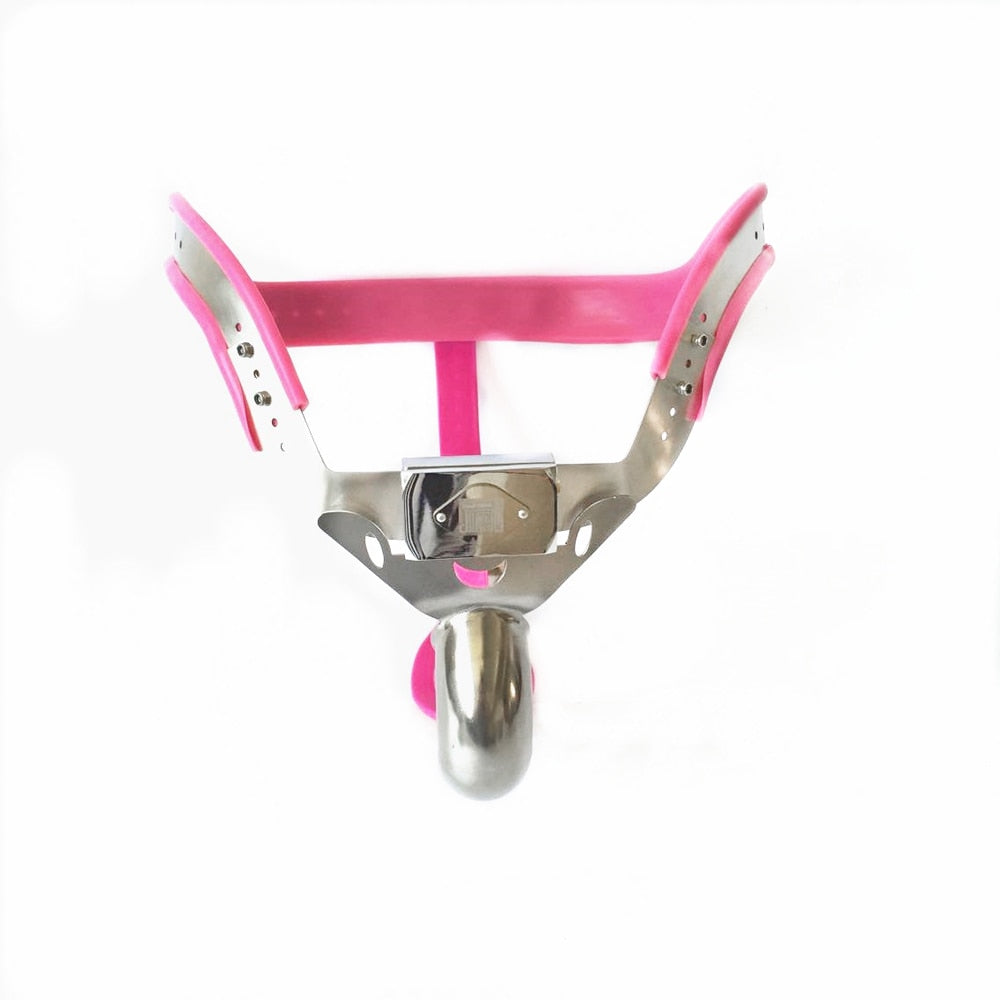 Pink Male Chastity Belt Stainless Steel