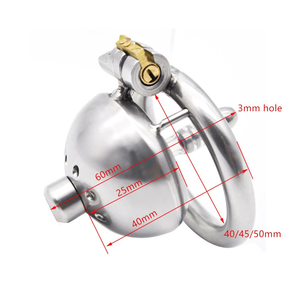 Small Stainless Steel Chastity Cages With & Without Catheter