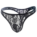 M-XXL Lace Men Thongs Strings Underwear See Through Gay Tanga Transparent Sissy Male Underpants