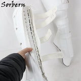 Sorbern Sexy Heelless Knee High  Lockable Ballet Boots