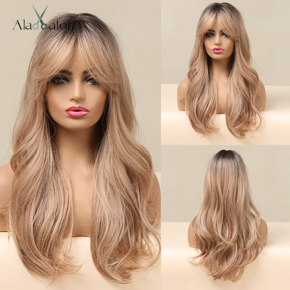 ALAN EATON Long Natural Wave Synthetic Wig