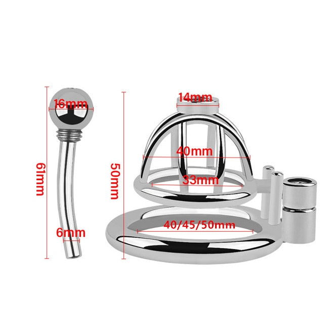 Small Stainless Steel Chastity Cages With & Without Catheter