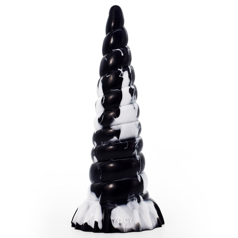 Large Silicone Soft Dildo Unicorn Spiral