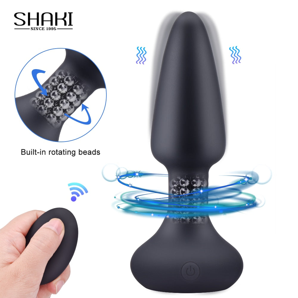 Vibration Butt Plugs Rotation Beads Vibrator Prostate Massage Wireless Remote Control Anal Plug Adult Sex Toys For Man/Woman