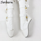 Sorbern Sexy Heelless Knee High  Lockable Ballet Boots