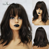 ALAN EATON Ombre Black Blonde Medium Long Wig