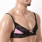 Erotic Sissy Bra Top Floral Lace Wire-free