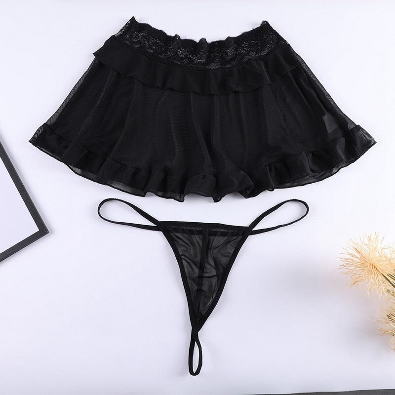 Sissy Lace Ruffled Panty Skirt