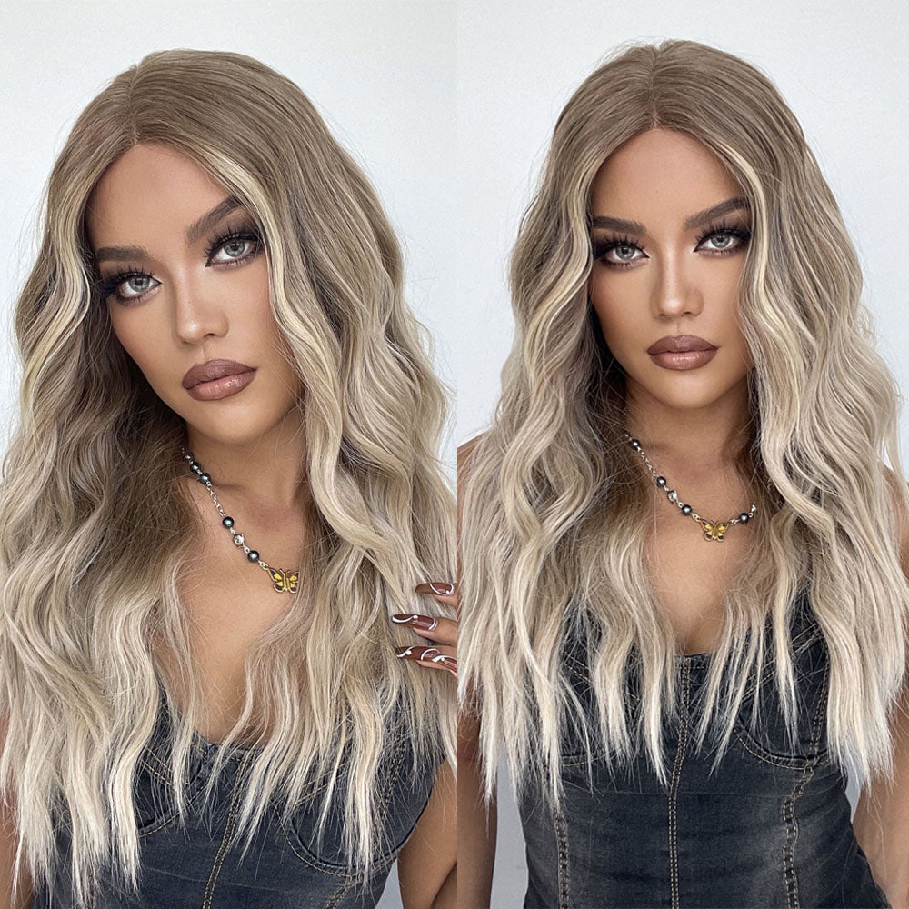 ALAN EATON Ombre Dark Brown Blonde Lace Wig