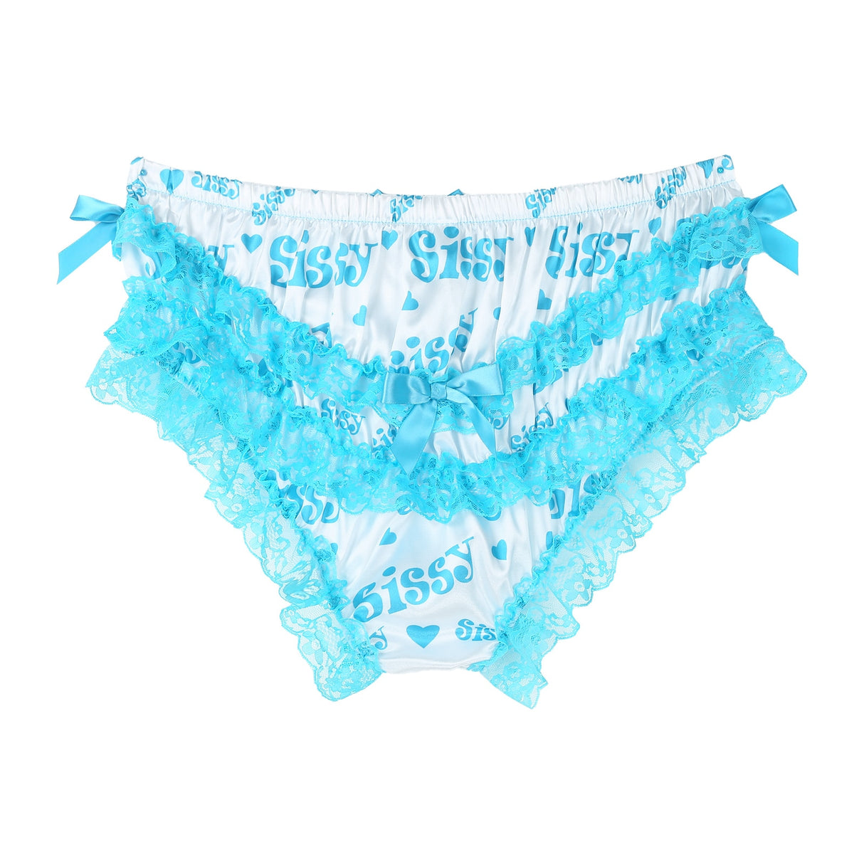 Shiny Soft Satin Ruffled Lace Sissy Panties