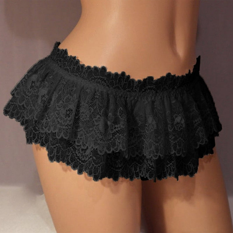 Sissy Lace Ruffled Panty Skirt