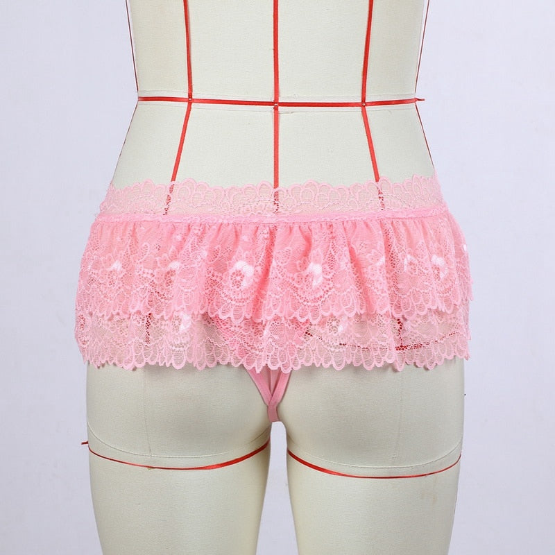 Sissy Lace Ruffled Panty Skirt