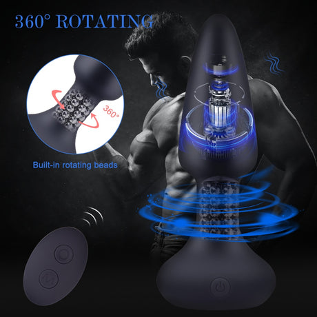 Vibration Butt Plugs Rotation Beads Vibrator Prostate Massage Wireless Remote Control Anal Plug Adult Sex Toys For Man/Woman