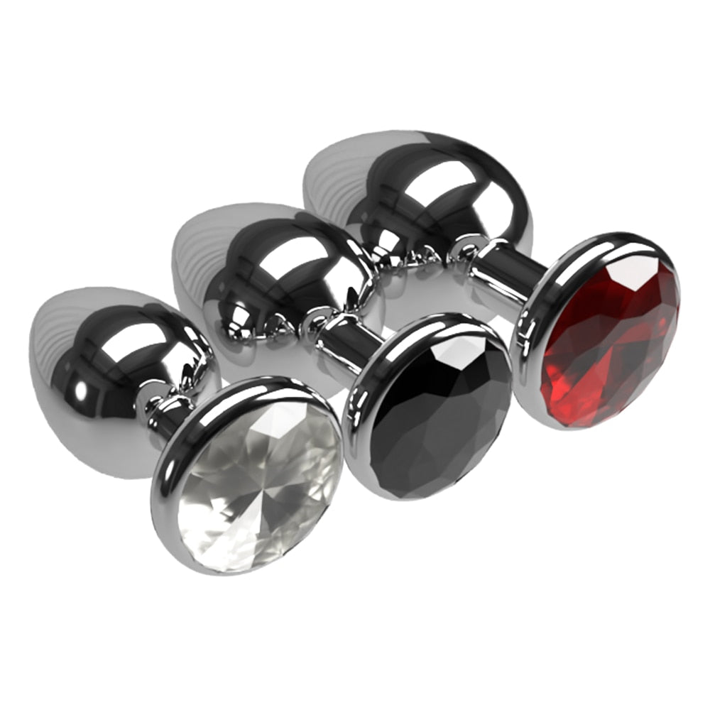 3pcs Small Medium & Big Smooth Metal Anal Plug