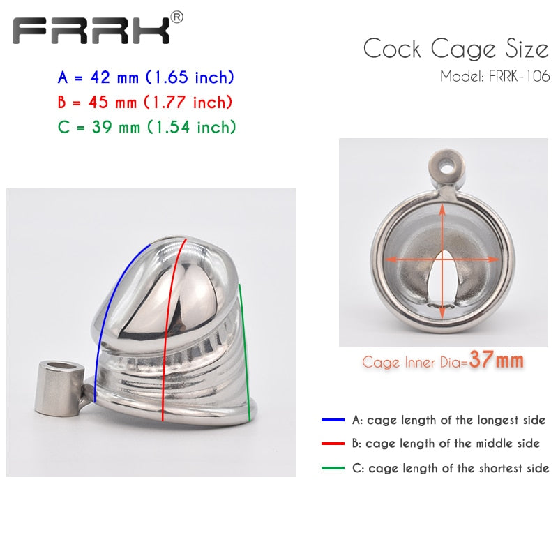 Metal Chastity Cock Cage with Screw Lock