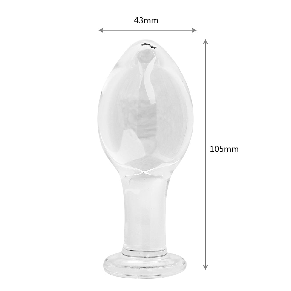 3 Types Transparent Glass Butt Plug