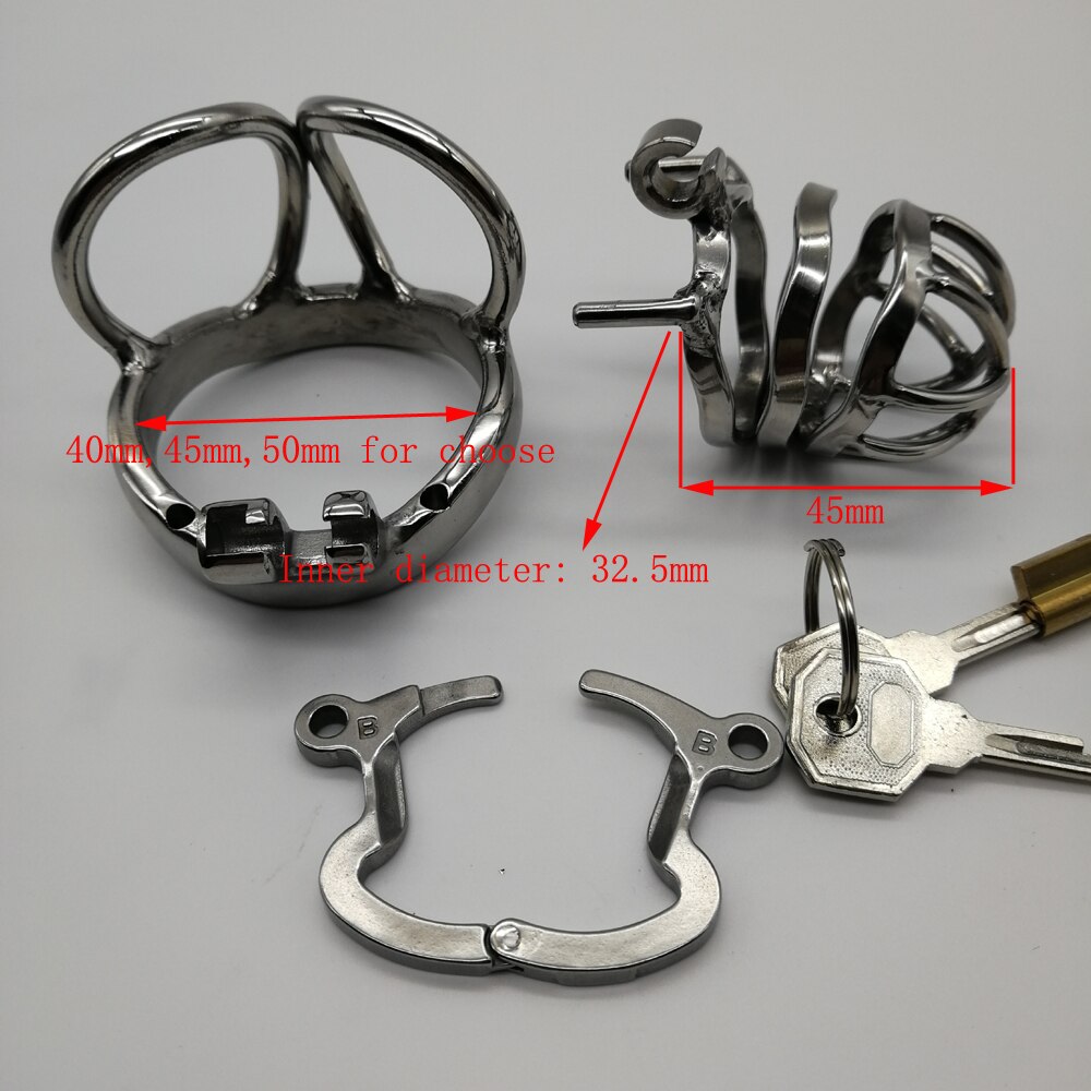 Prevent Extramarital Sex,Testis separate Cock Cage,Stainless Steel Male Chastity Device,Penis Lock,Cock Ring,Chastity Belt,134