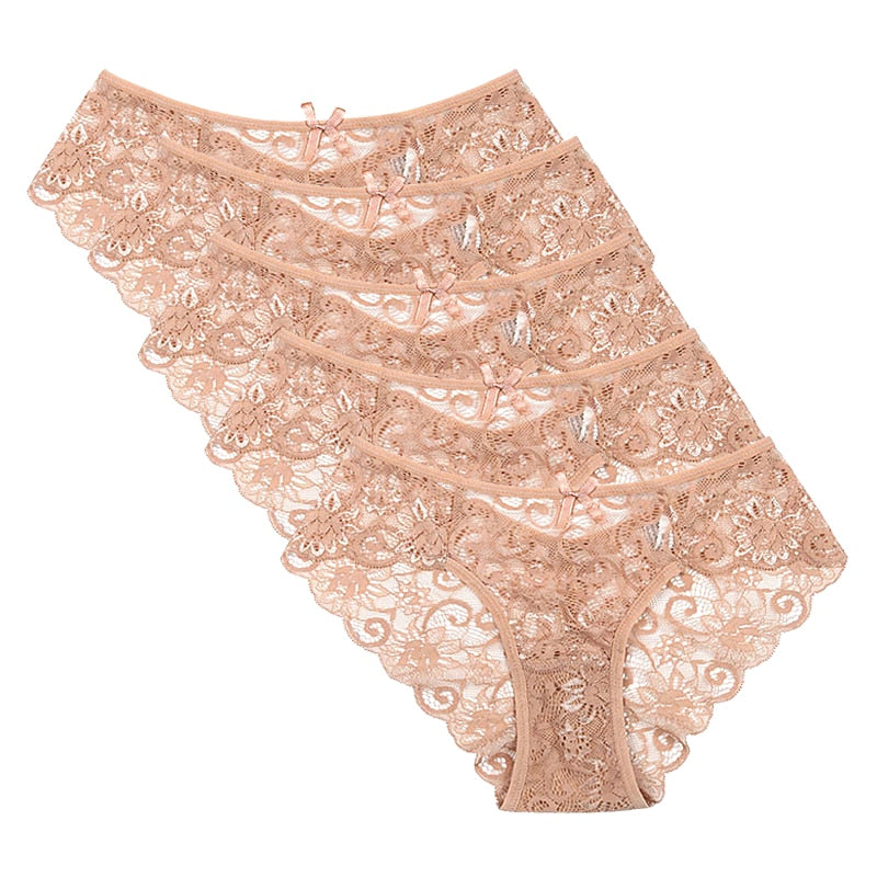 Ultra Thin Mid Rise Lace Panties - 5pk