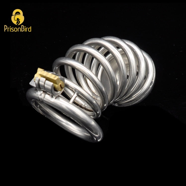 Stainless Steel Long Curved Chastity Cage