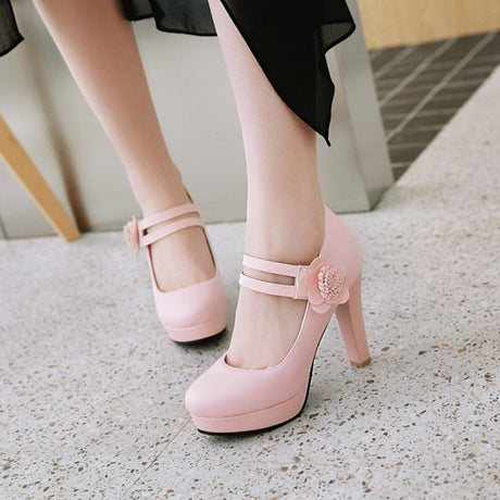 Plus Size 34-48 Woman High Heels Platform Shoes Sweet Princess Party Shoes 10cm shallow women Fashion Sexy pumps wedding shoes