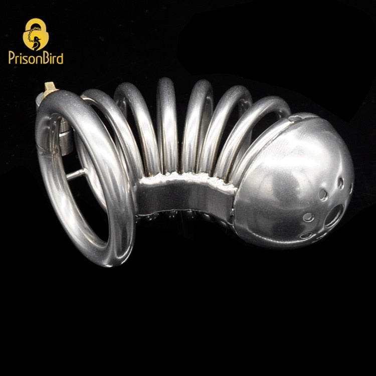 Stainless Steel Long Curved Chastity Cage