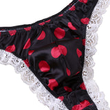 Shiny Low Rise Ruffle Polka Dots Sissy Panties