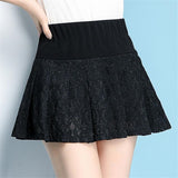 Female Bottom White Black Mini Rock Hot Sex Summer Beach Made Lace Short Skirt Women Ruffle High Waist Bow Tie A-line Skirts