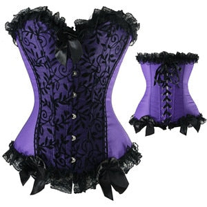 Steampunk Lace Up Boned Overbust Corset
