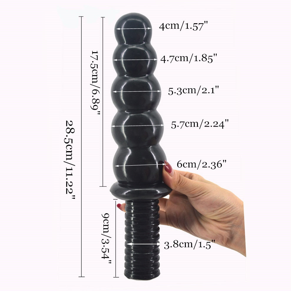 FAAK anal sex toys beads dildo big dong anal plug screw handle butt plug huge penis 2.36" thick 11.2"long dick anal dildo