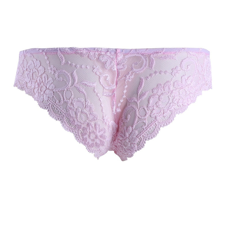  FEESHOW Mens Floral Lace Thongs G String Sissy Pouch