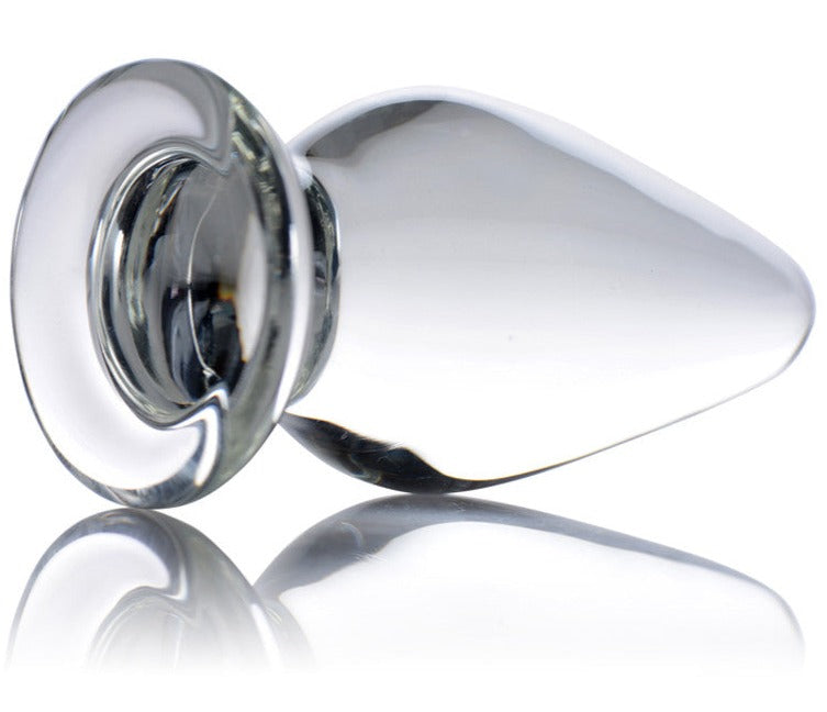 Smooth Elegant Clear Crystal Glass Tapered Butt Plug