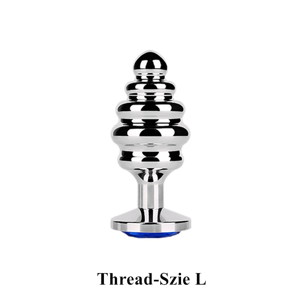 Stainless Steel Spiral Thread Butt Plug