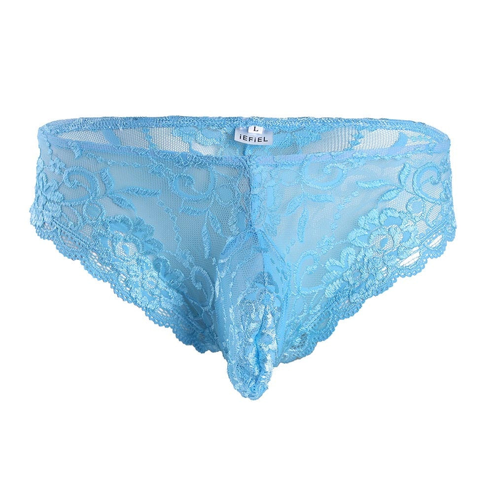 Sexy Sissy Lace Floral See-through Panties