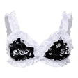 Sissy Smooth Floral Wire-free Frilly Ruffled Bra Top