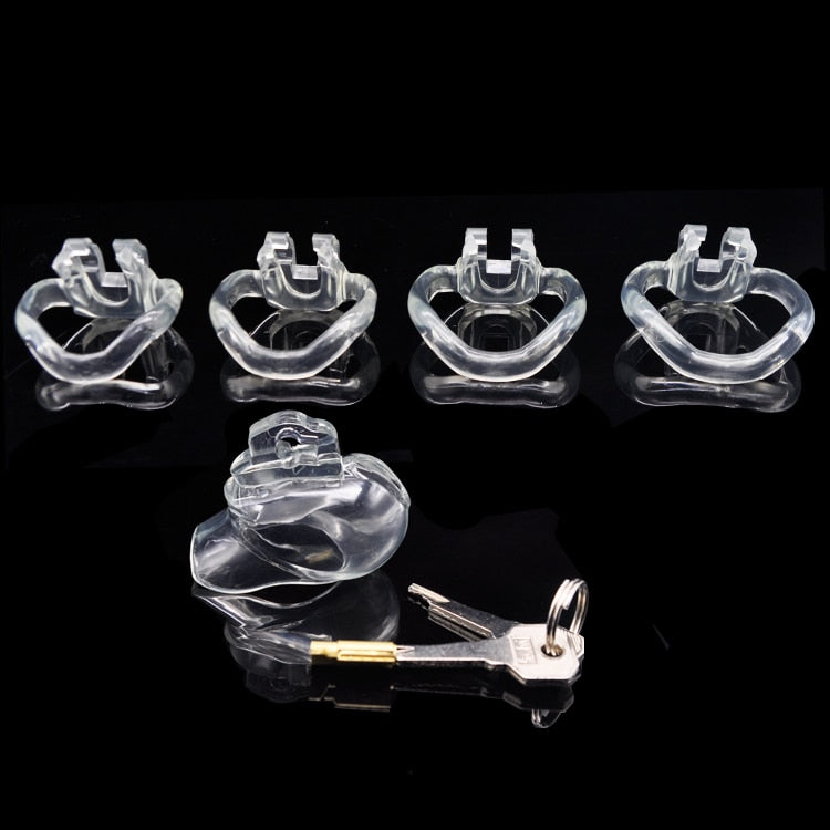 Male Silicone Men Chastity Cage Device Resin Cage + 4 Ring Sizes