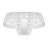 Shiny Soft Satin Floral Lace Low Rise Sissy Panties