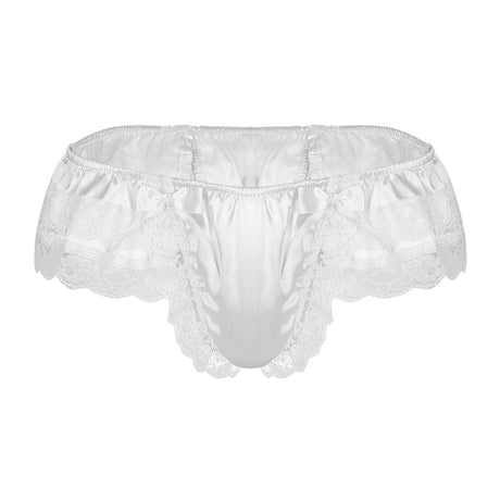 Shiny Soft Satin Floral Lace Low Rise Sissy Panties