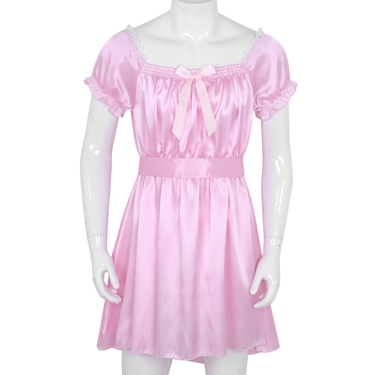 Sissy Dress Shiny Soft Satin with Sash