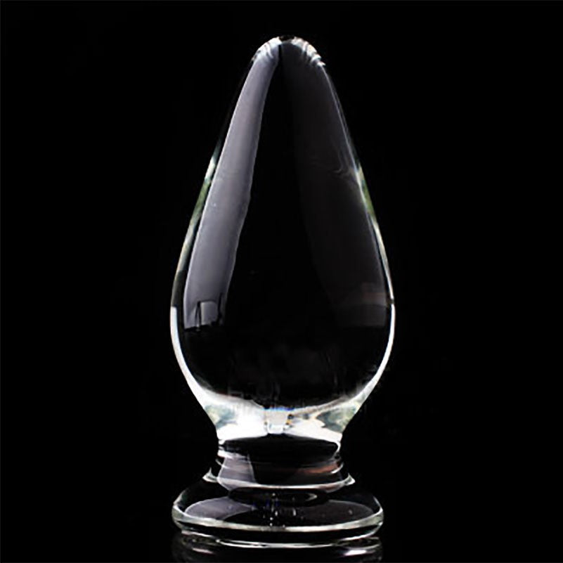 Smooth Elegant Clear Crystal Glass Tapered Butt Plug