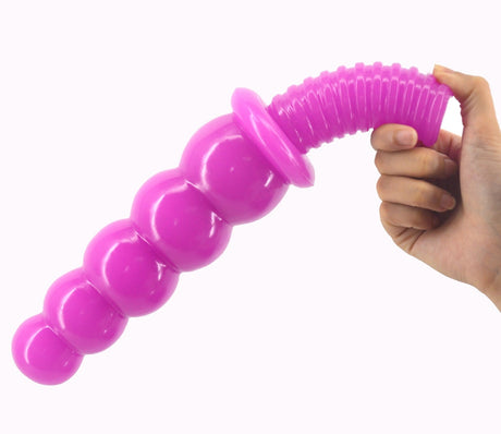 Large Anal Beaded Dildo Plug 11.2" long